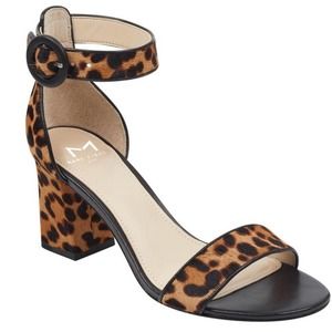 NIB Marc Fisher Karleely Leopard Calf Hair Sandal
